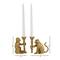 Set of 2 Gold Aluminum Glam Candle Holder, 3" x 5"